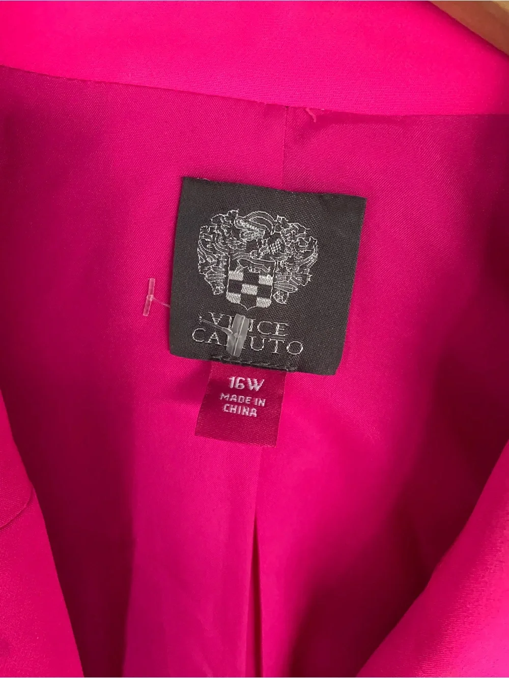 Vince Camuto Bold Hot Pink Single-Breasted Blazer Sz 16W - Picture 4 of 6